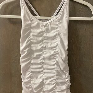 White Ruched Tank Top